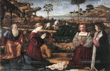 Heilige Familie mit zwei Spender Vittore Carpaccio Ölgemälde
